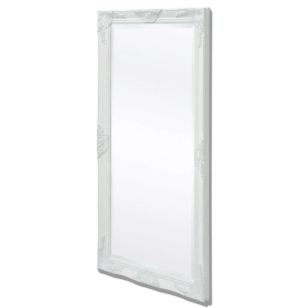 vidaXL Specchio da Parete Stile Barocco 120x60 cm Bianco