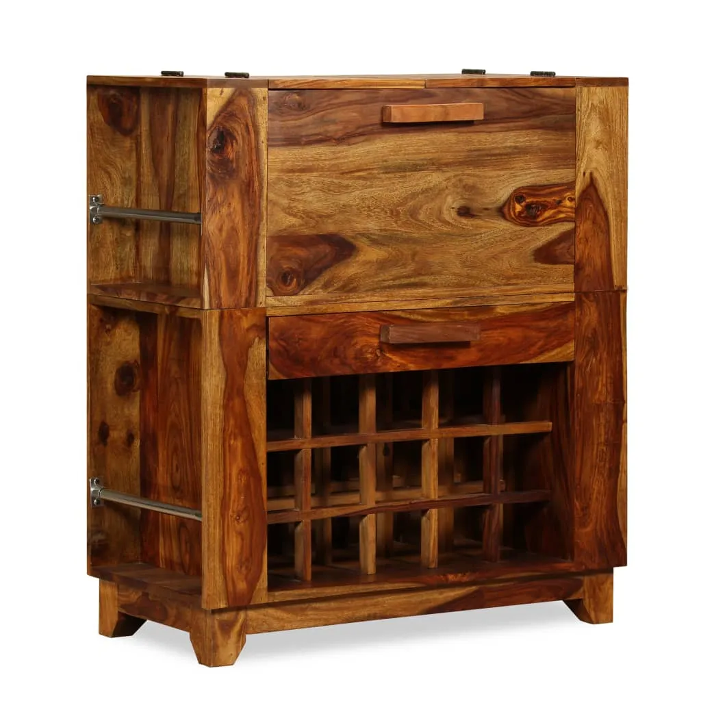 vidaXL Mobile Bar in Legno Massello di Sheesham 85x40x95 cm