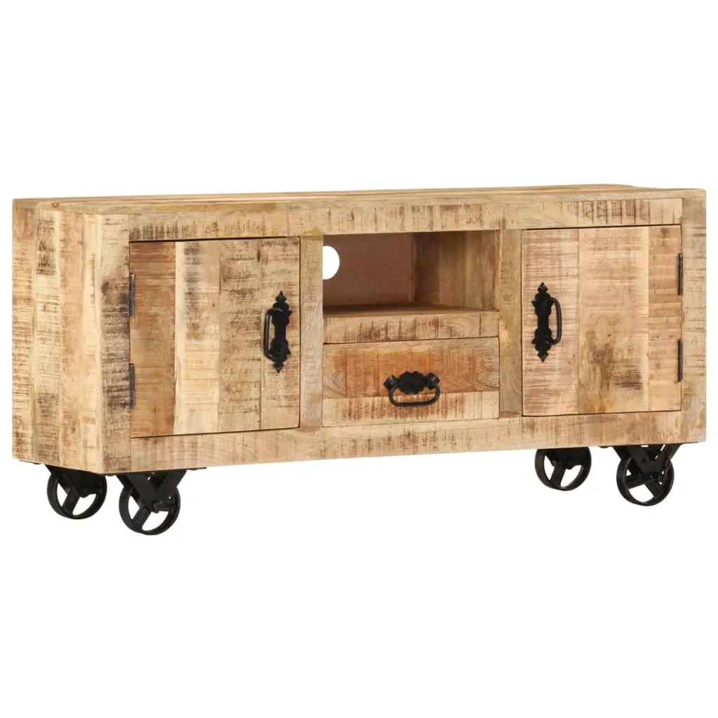 vidaXL Mobile Porta TV in Legno Grezzo di Mango 110x30x50 cm