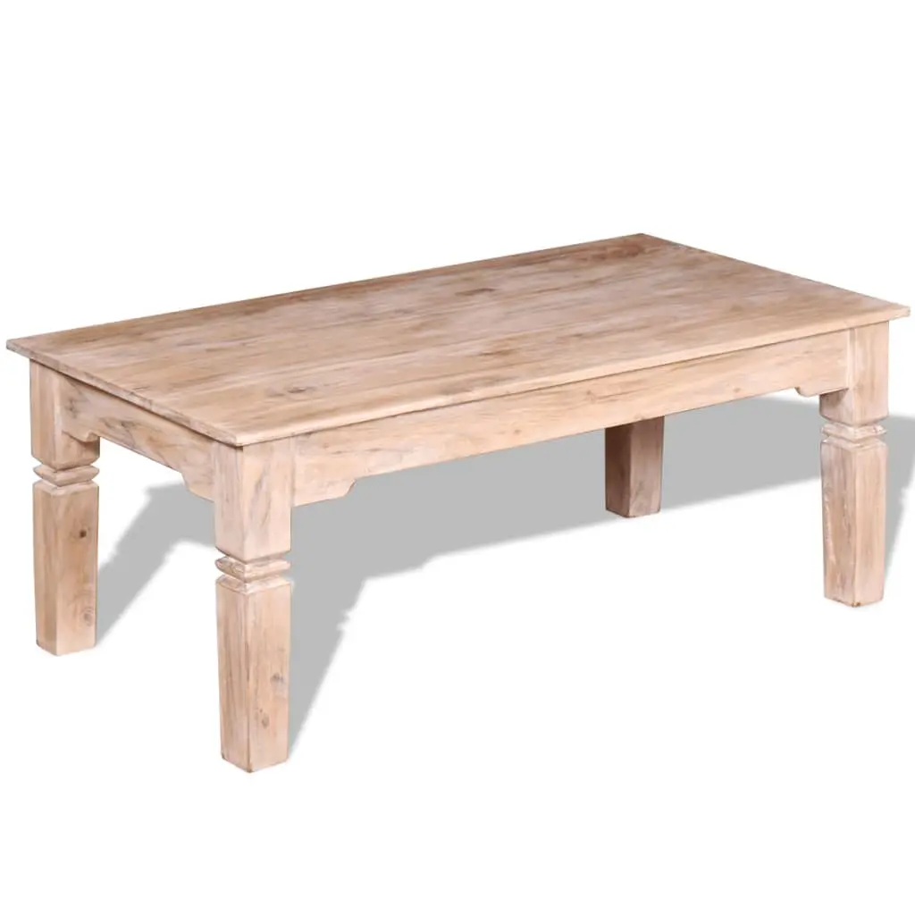 Tavolino da Salotto in Legno Massello di Acacia 110x60x45 cm