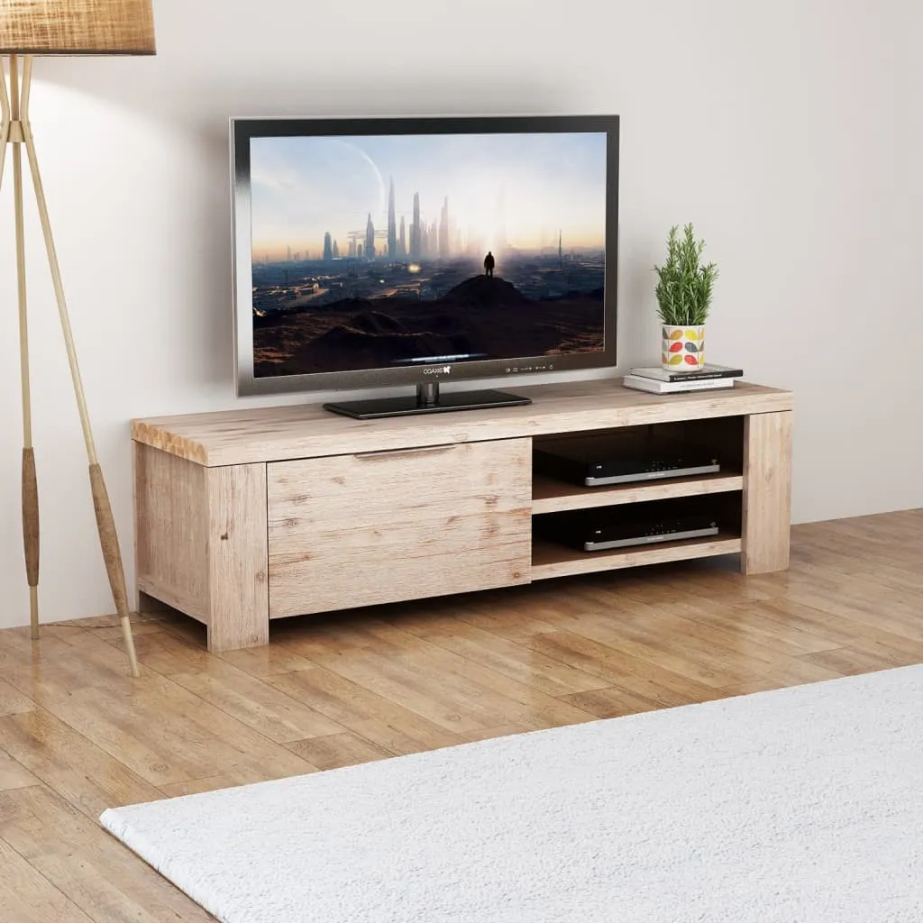 vidaXL Mobile Porta TV in Legno Massello Acacia Spazzolato 140x38x40cm