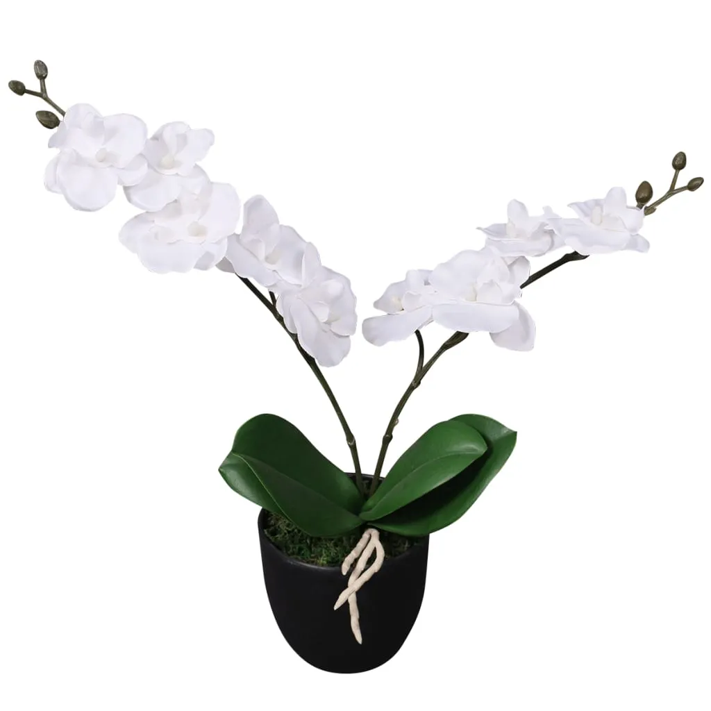 vidaXL Orchidea Artificiale con Vaso 30 cm Bianca