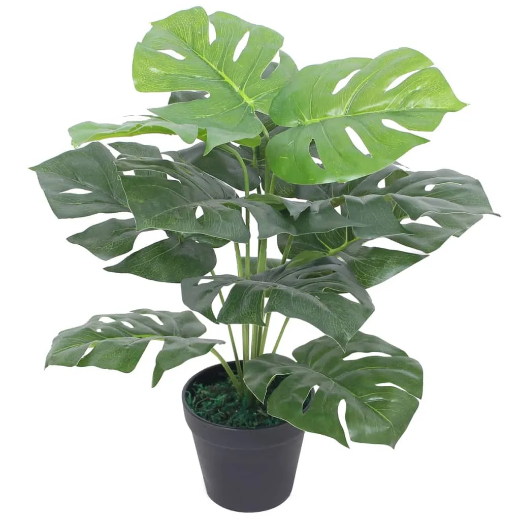 vidaXL Monstera Artificiale con Vaso 45 cm Verde