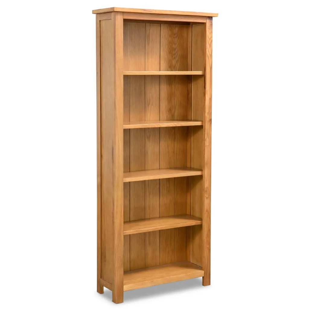 vidaXL Libreria a 5 Ripiani 60x22,5x140 cm in Massello di Rovere