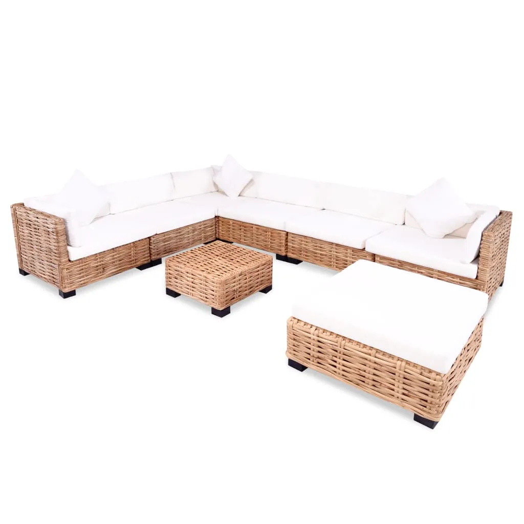 vidaXL Set Divano 27 pz in Rattan Naturale