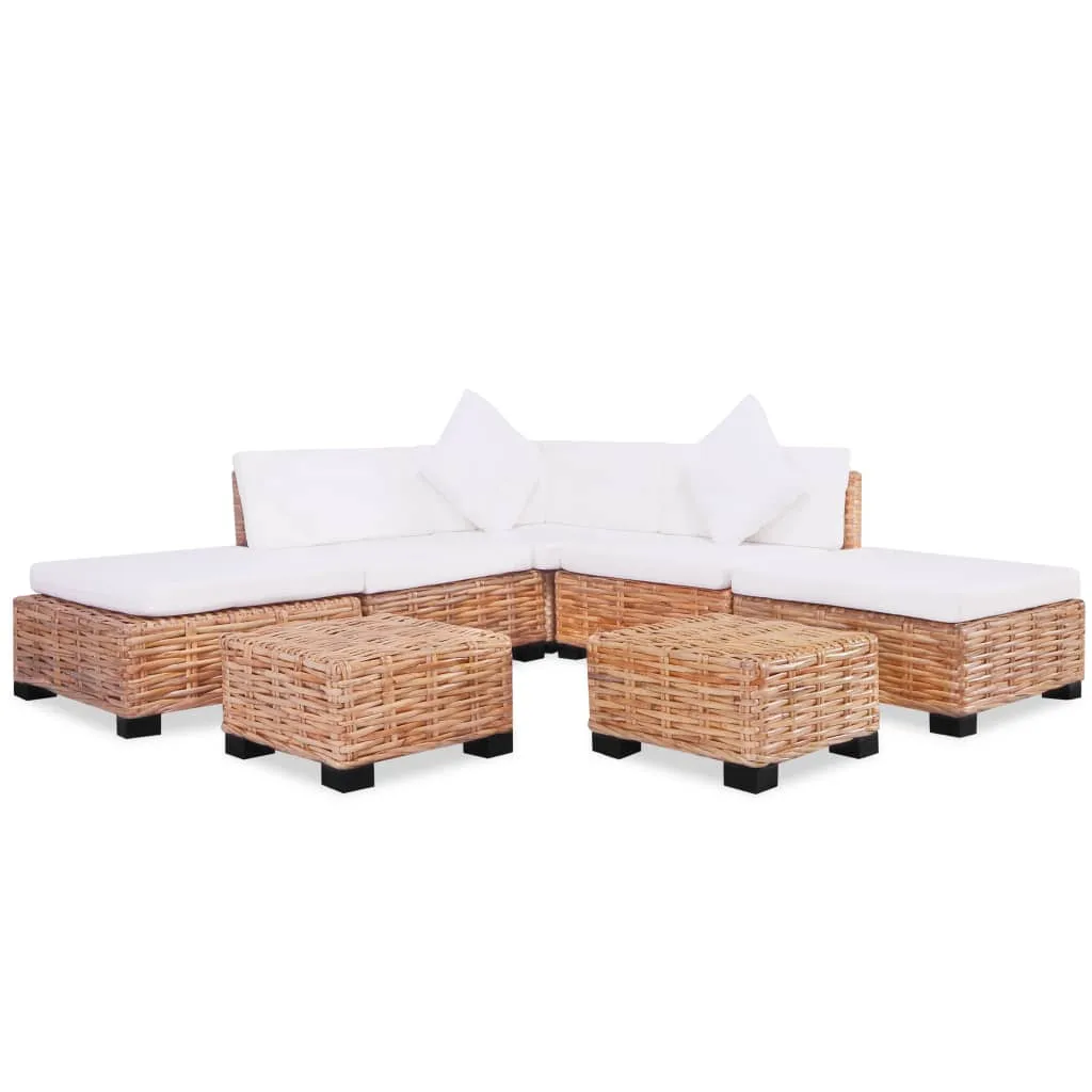 vidaXL Set Divano 18 pz in Rattan Naturale