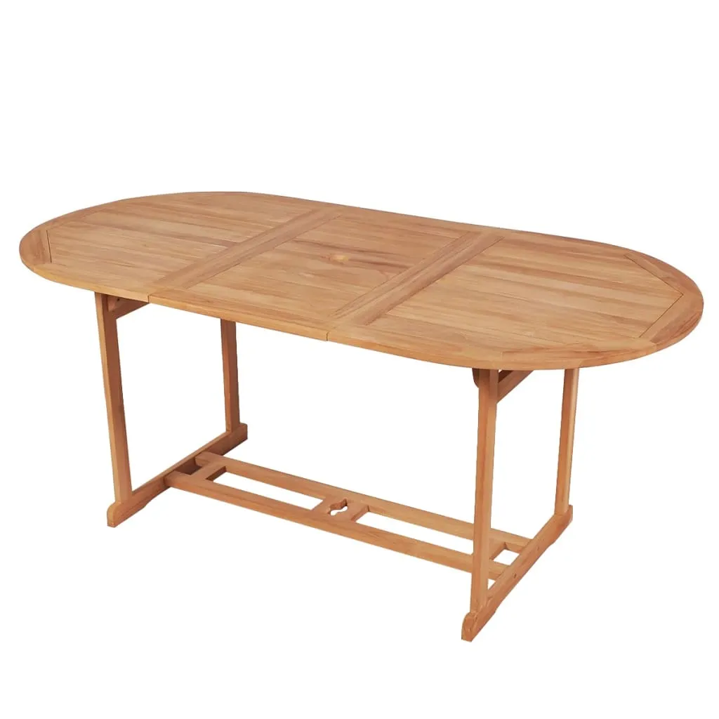 vidaXL Tavolo da Giardino 180x90x75 cm in Massello di Teak