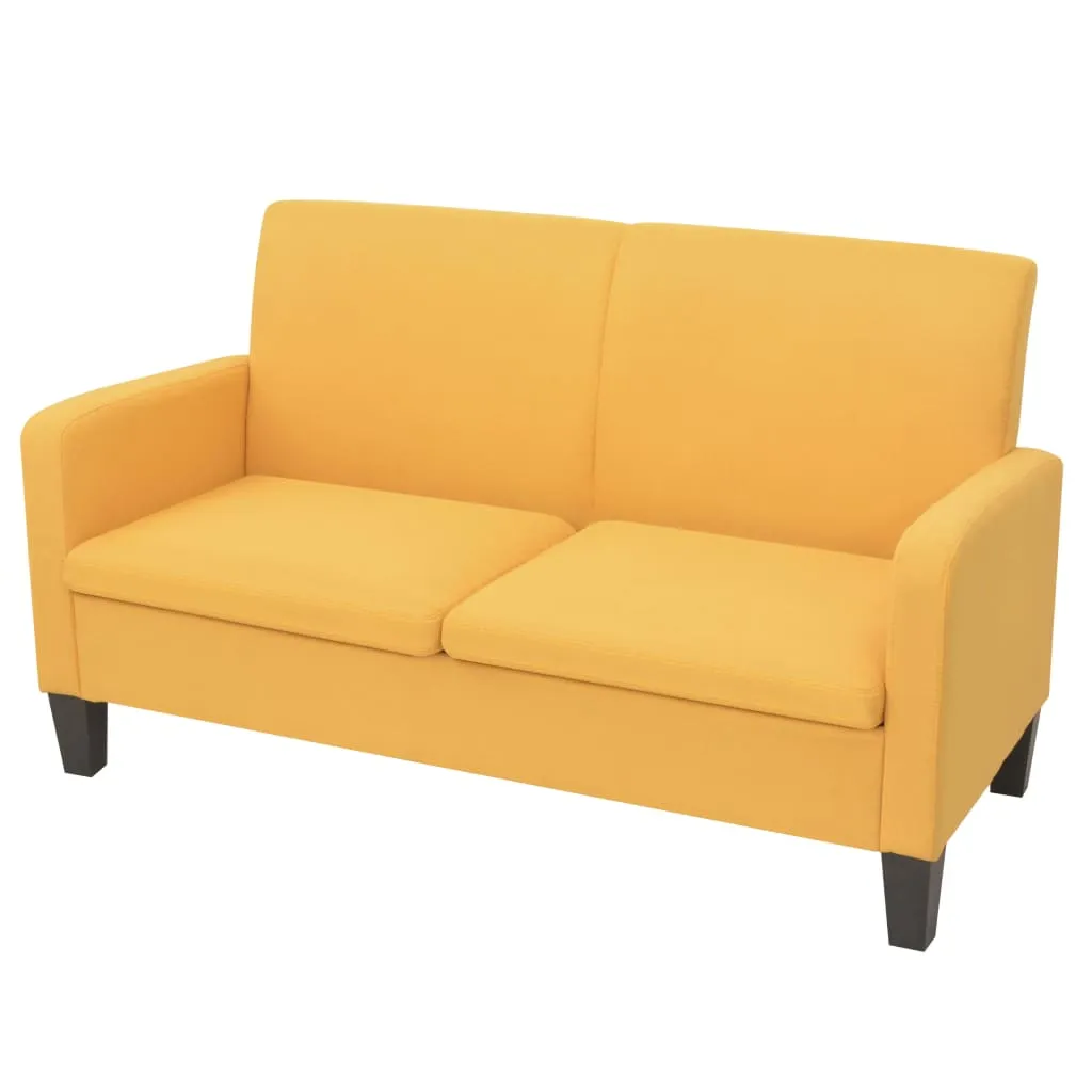 vidaXL Divano a 2 Posti 135x65x76 cm Giallo