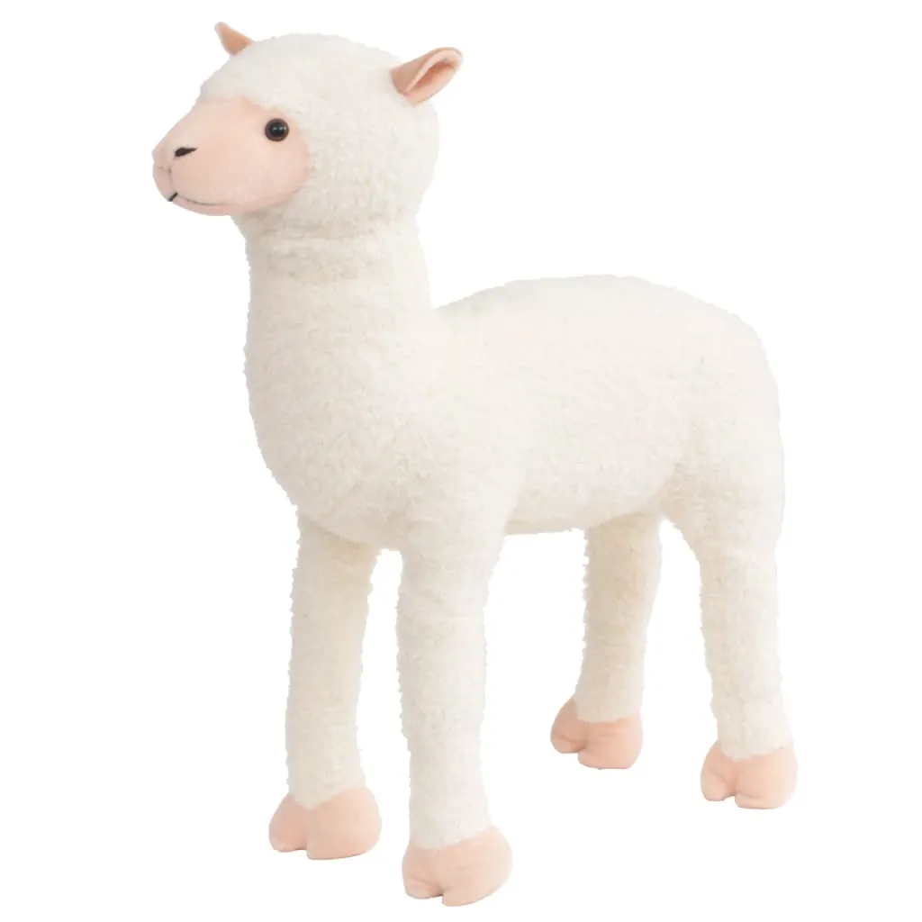 vidaXL Alpaca in Peluche in Piedi Bianco XXL