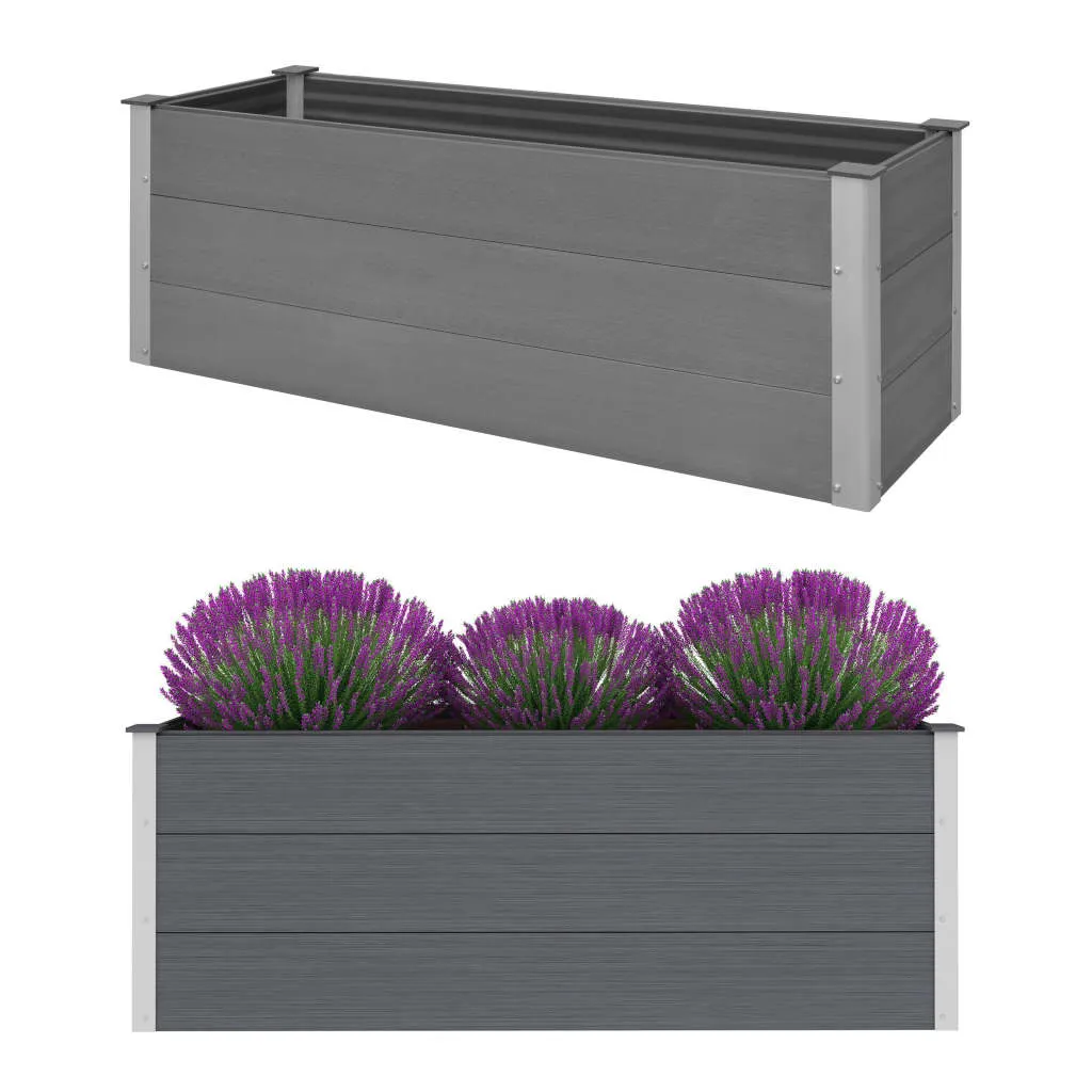 vidaXL Letto Rialzato da Giardino in WPC 150x50x54 cm Grigio