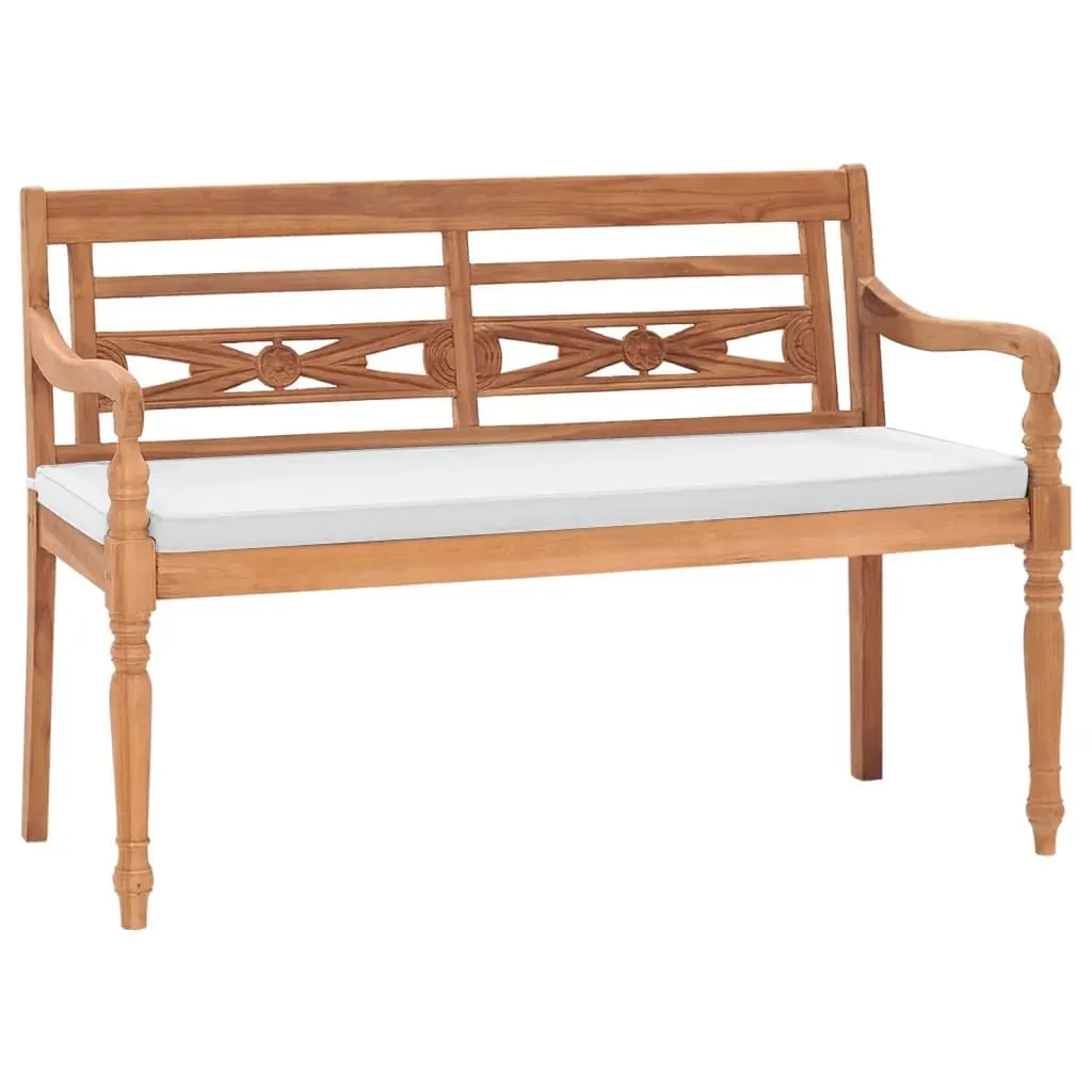 vidaXL Panchina Batavia con Cuscini 120 cm in Teak