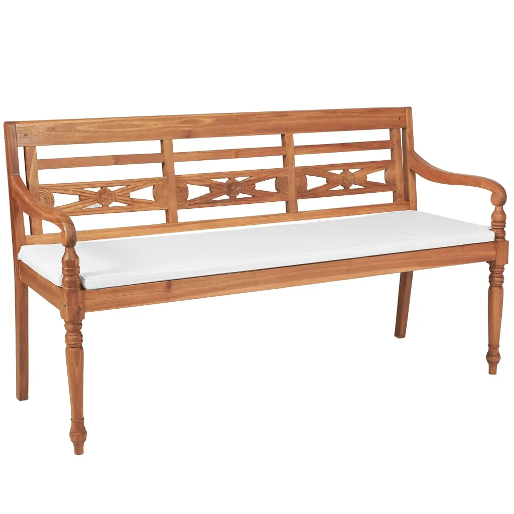 vidaXL Panchina Batavia con Cuscini 150 cm in Teak