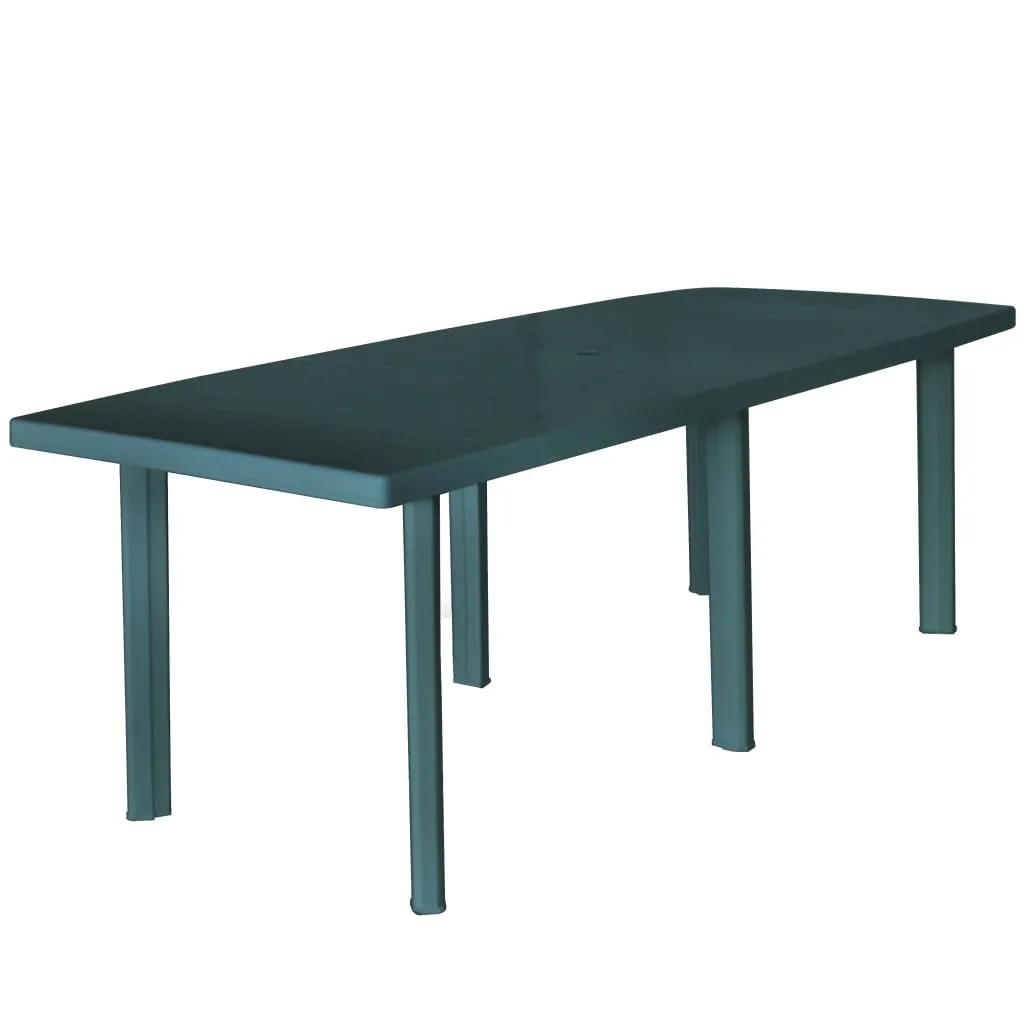 vidaXL Tavolo da Giardino Verde 210x96x72 cm in Plastica