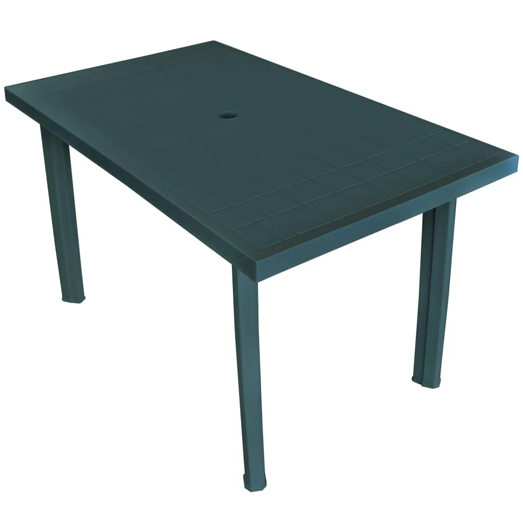 vidaXL Tavolo da Giardino Verde 126x76x72 cm in Plastica