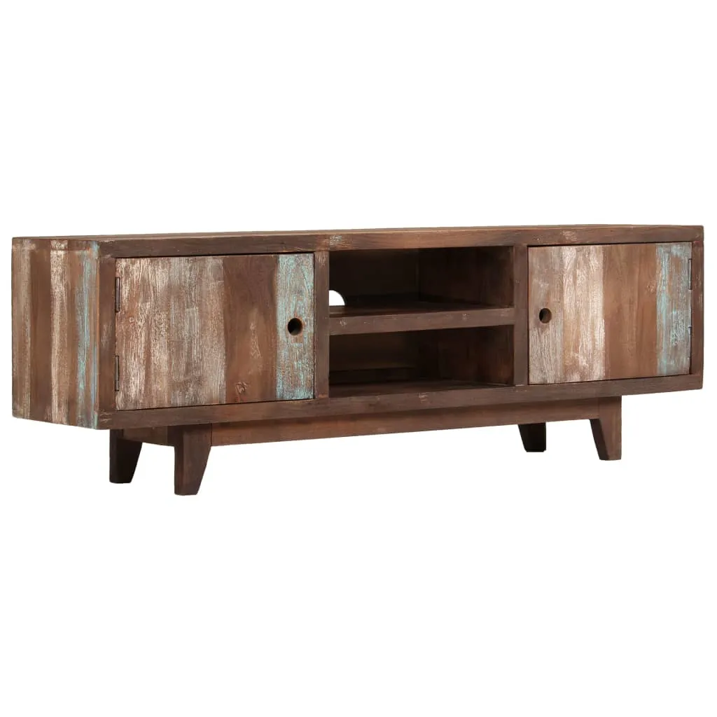 vidaXL Mobile Porta TV in Legno di Acacia Stile Vintage 118x30x40 cm