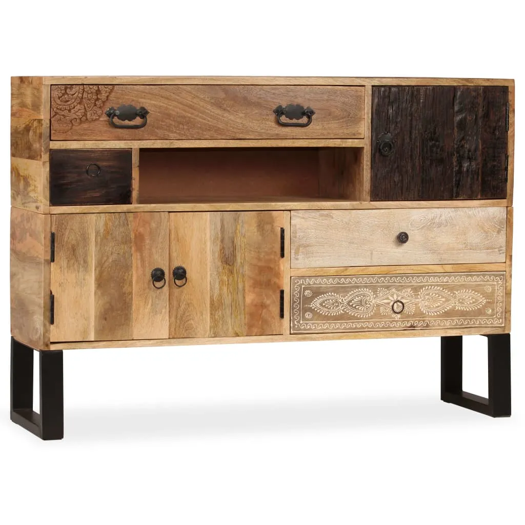 vidaXL Credenza in Legno Massello di Mango 115x30x80 cm