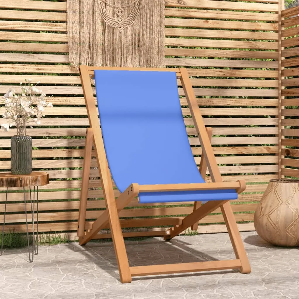 vidaXL Sedia a Sdraio in Legno di Teak 56x105x96 cm Blu