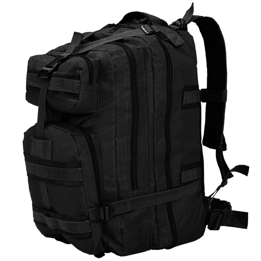 vidaXL Zaino in Stile Militare 50 L Nero