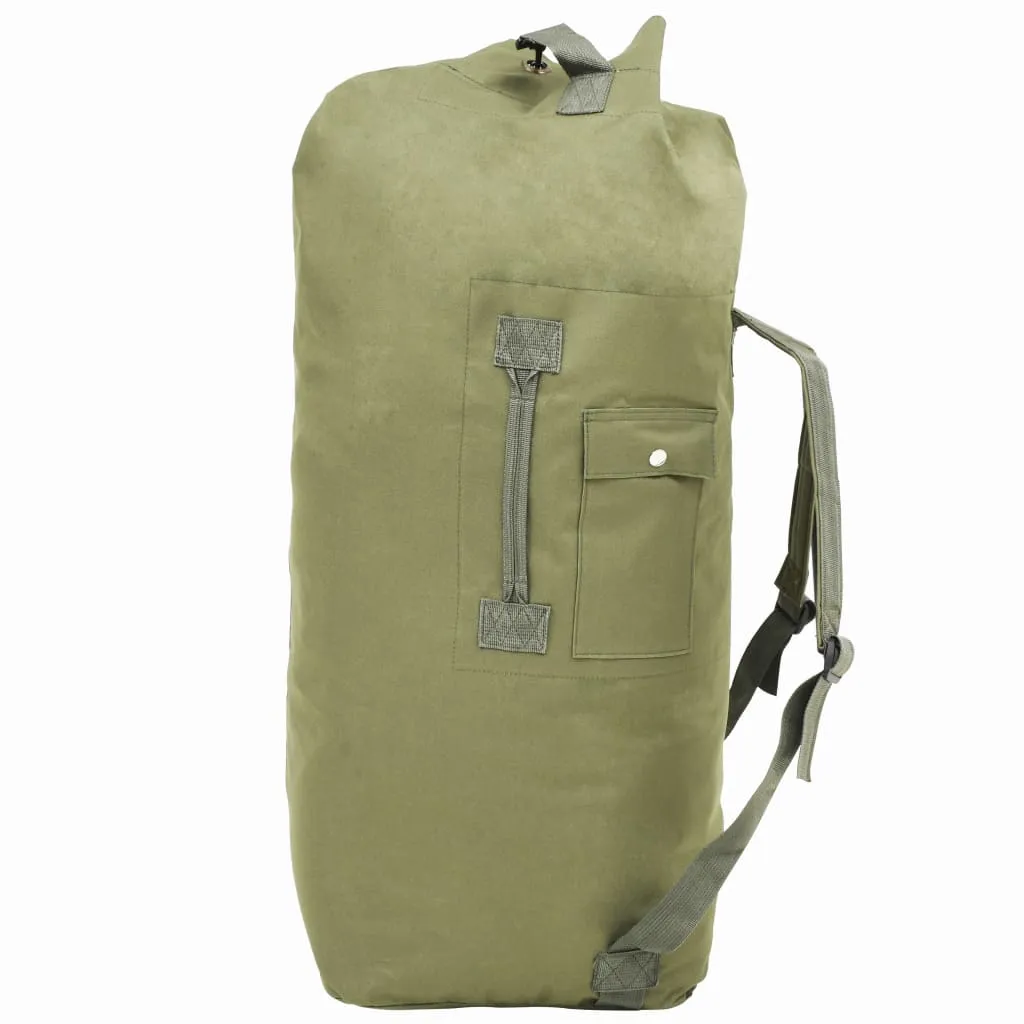 vidaXL Borsone da Viaggio Stile Militare 85 L Verde Oliva