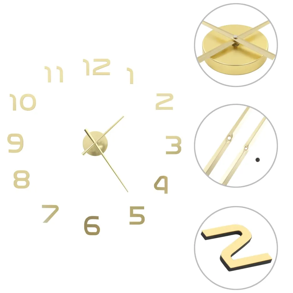 vidaXL Orologio da Parete 3D in Stile Moderno 100cm XXL Oro