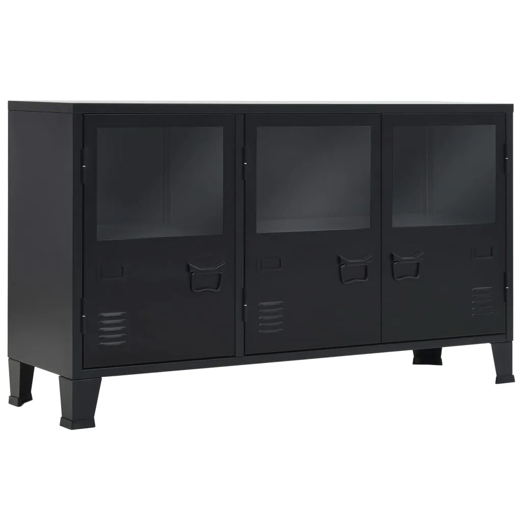 vidaXL Credenza in Metallo in Stile Industriale 120x35x70 cm Nera