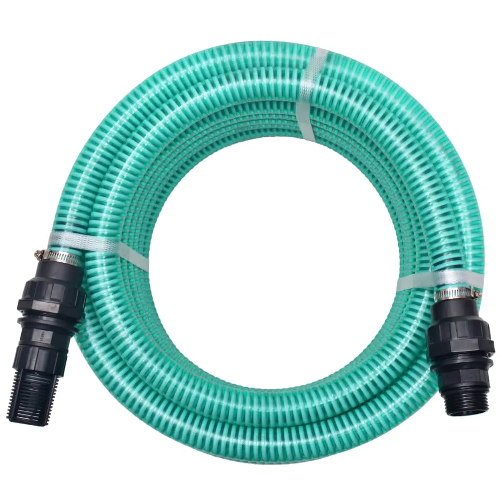 vidaXL Tubo di Aspirazione con Connettori 4 m 22 mm Verde