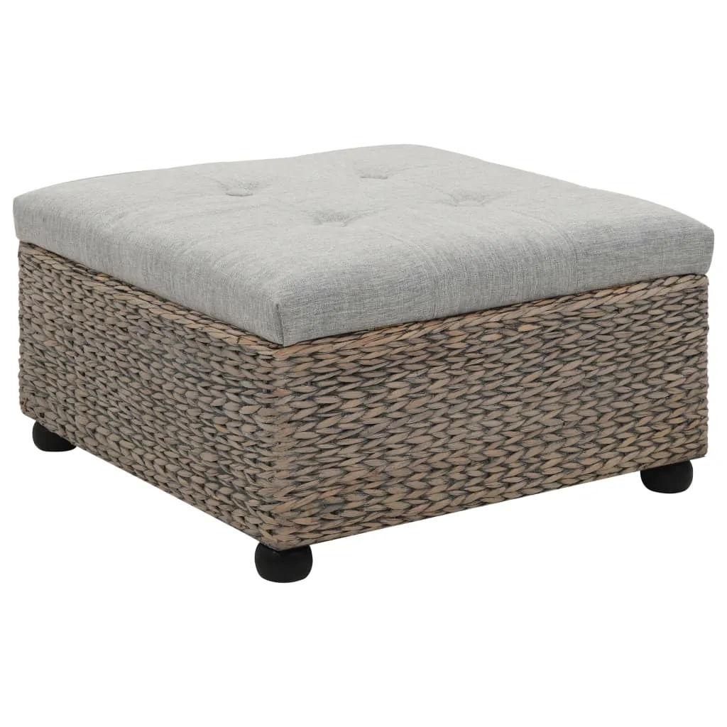 vidaXL Pouf in Giunco 65x65x40 cm Grigio