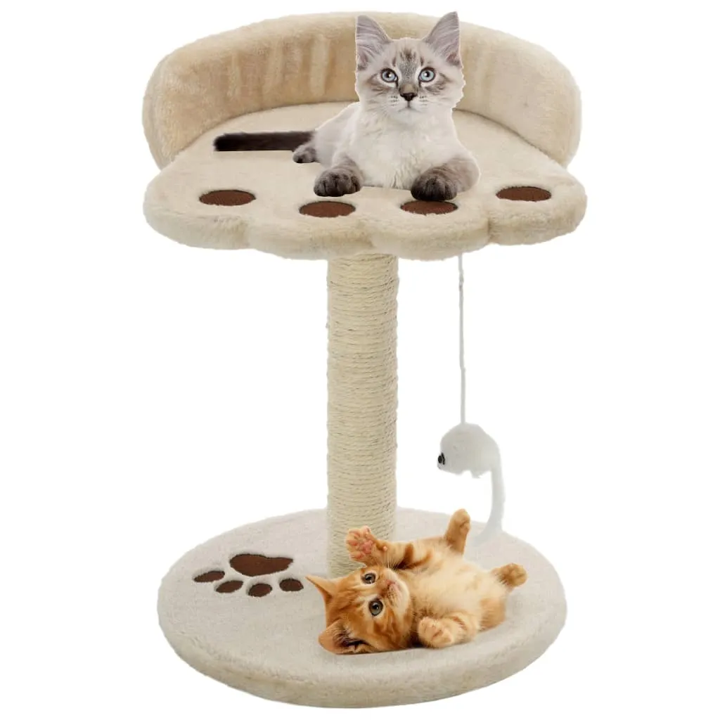 vidaXL Albero per Gatti con Tiragraffi in Sisal 40 cm Beige e Marrone