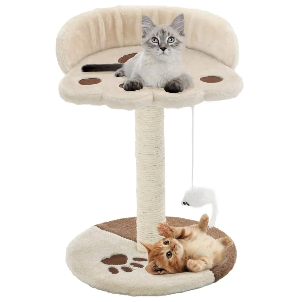 vidaXL Albero per Gatti con Tiragraffi in Sisal 40 cm Beige e Marrone