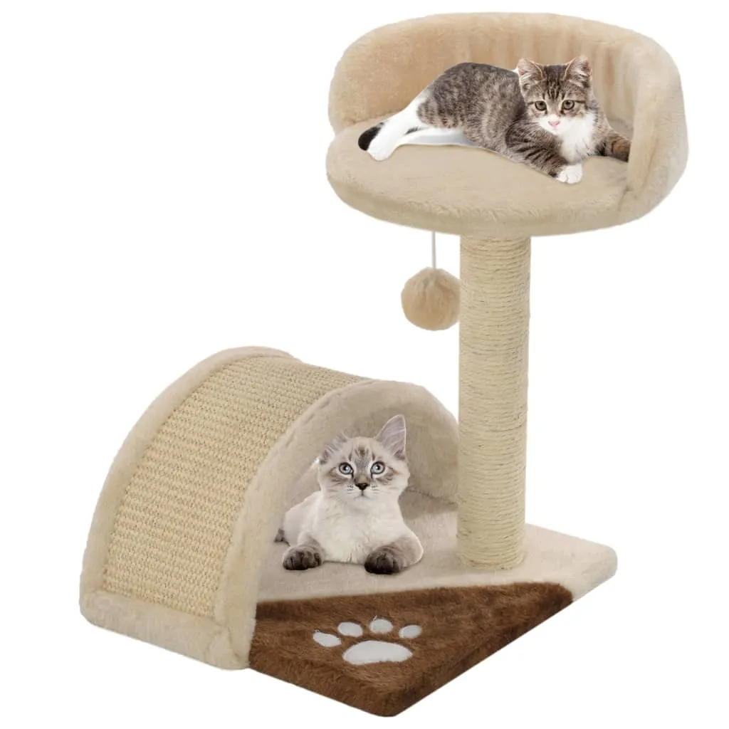 vidaXL Albero per Gatti con Tiragraffi in Sisal 40cm Beige e Marrone