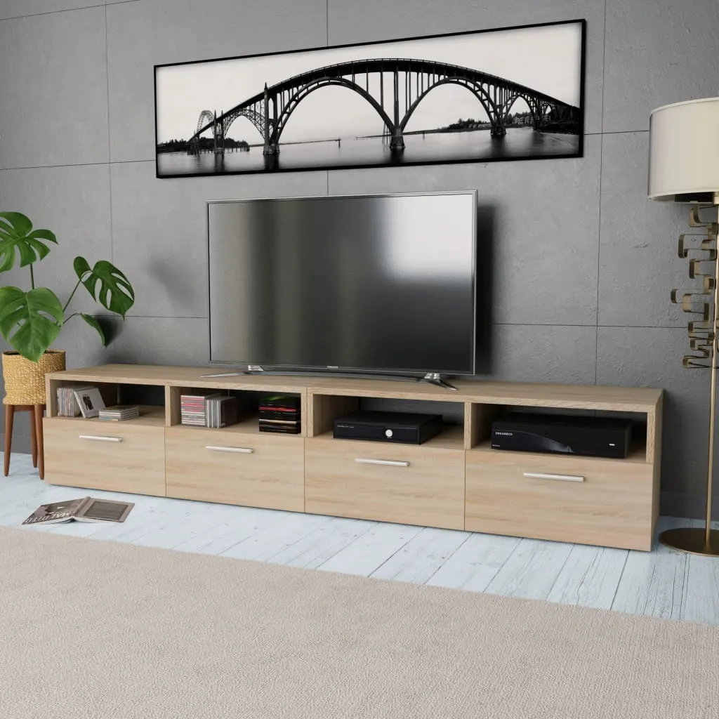 vidaXL Mobili TV 2 pz in Legno Multistrato 95x35x36 cm Rovere