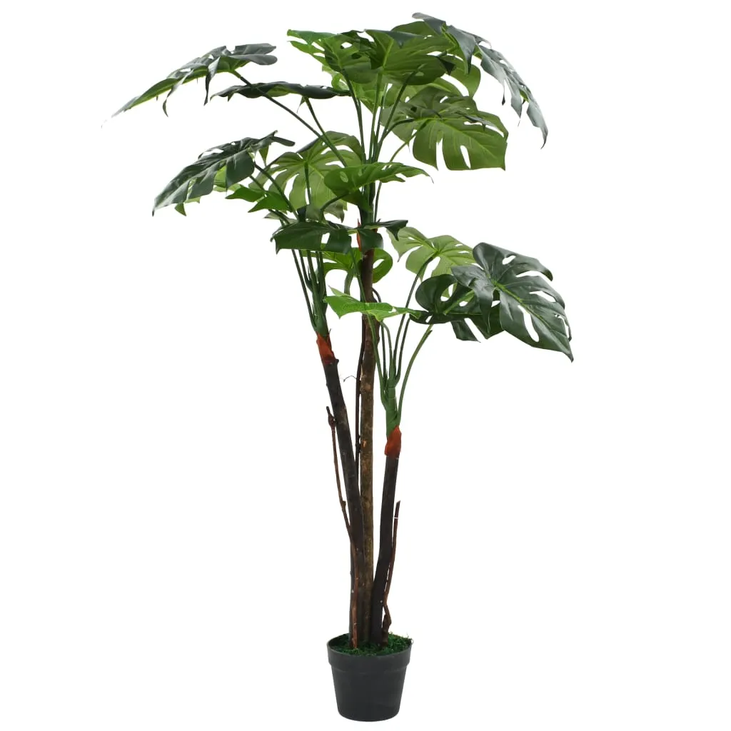 vidaXL Monstera Pianta Artificiale con Vaso 130 cm Verde