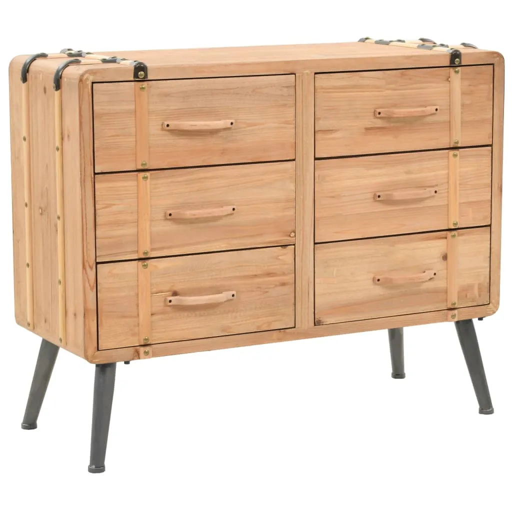 vidaXL Cassettiera in Legno Massello di Abete 91x35x73 cm