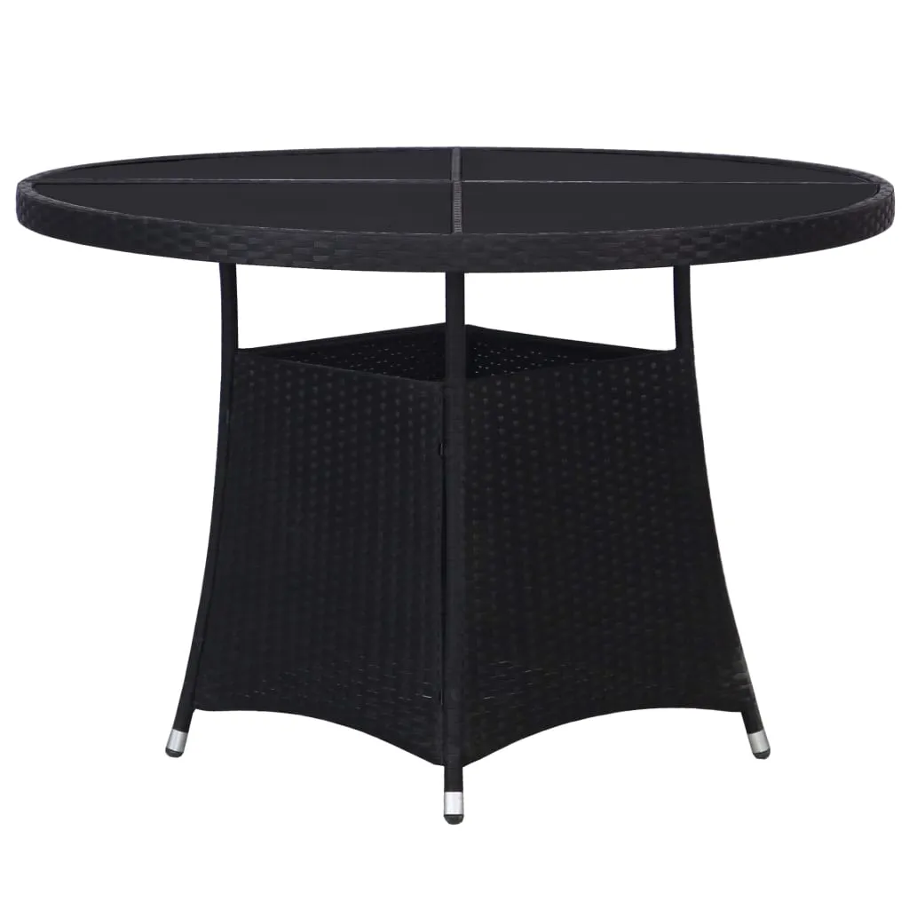 vidaXL Tavolo da Giardino Nero 110x74 cm in Polyrattan