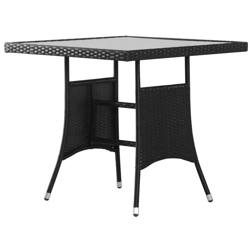 vidaXL Tavolo da Giardino Nero 80x80x74 cm in Polyrattan