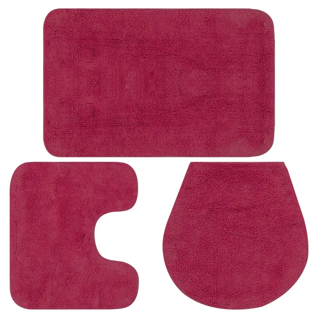 vidaXL Set Tappetini per Bagno 3 pz in Tessuto Fucsia