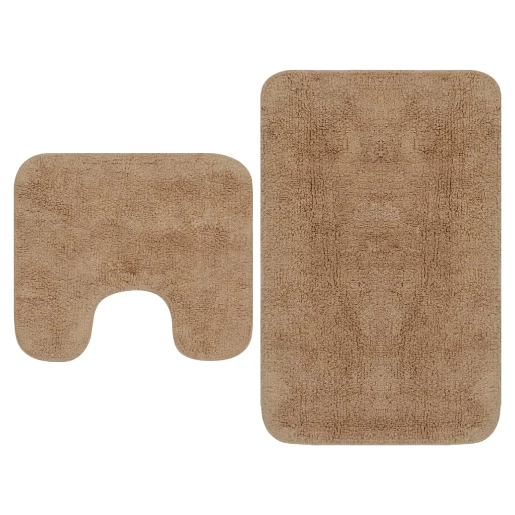 vidaXL Set Tappetini per Bagno 2 pz in Tessuto Beige