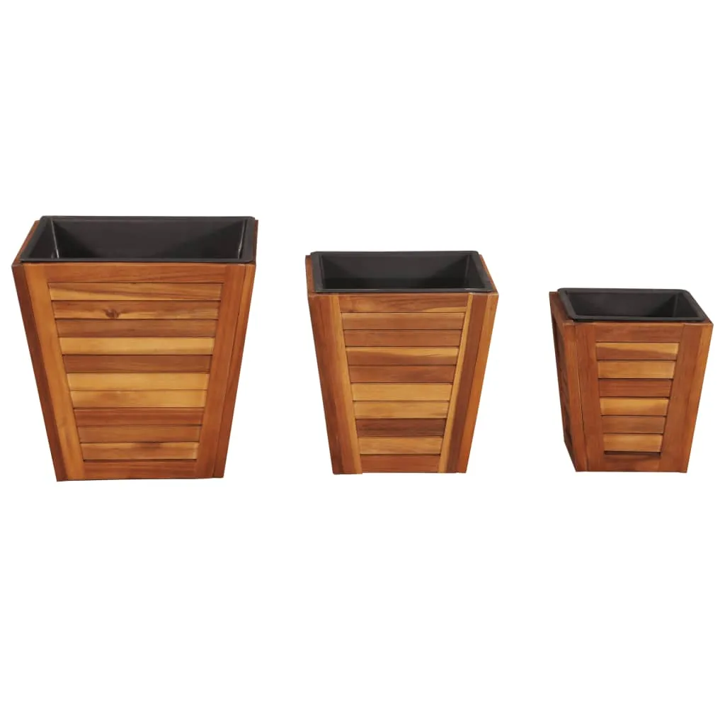 vidaXL Set Letti Rialzati da Giardino 3 pz Quadrati in Legno Acacia