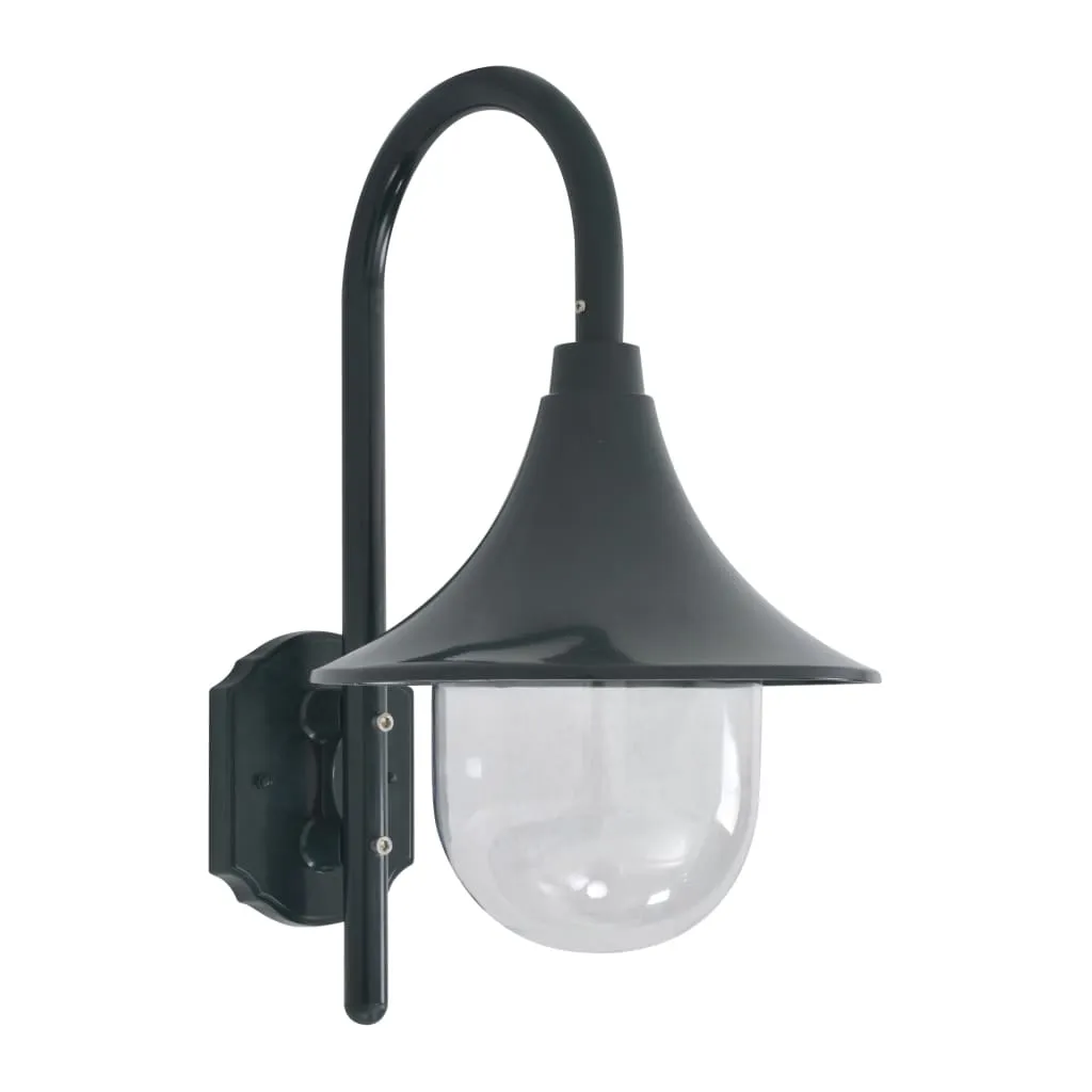 vidaXL Lampada da Parete da Giardino E27 42 cm Alluminio Verde Scuro