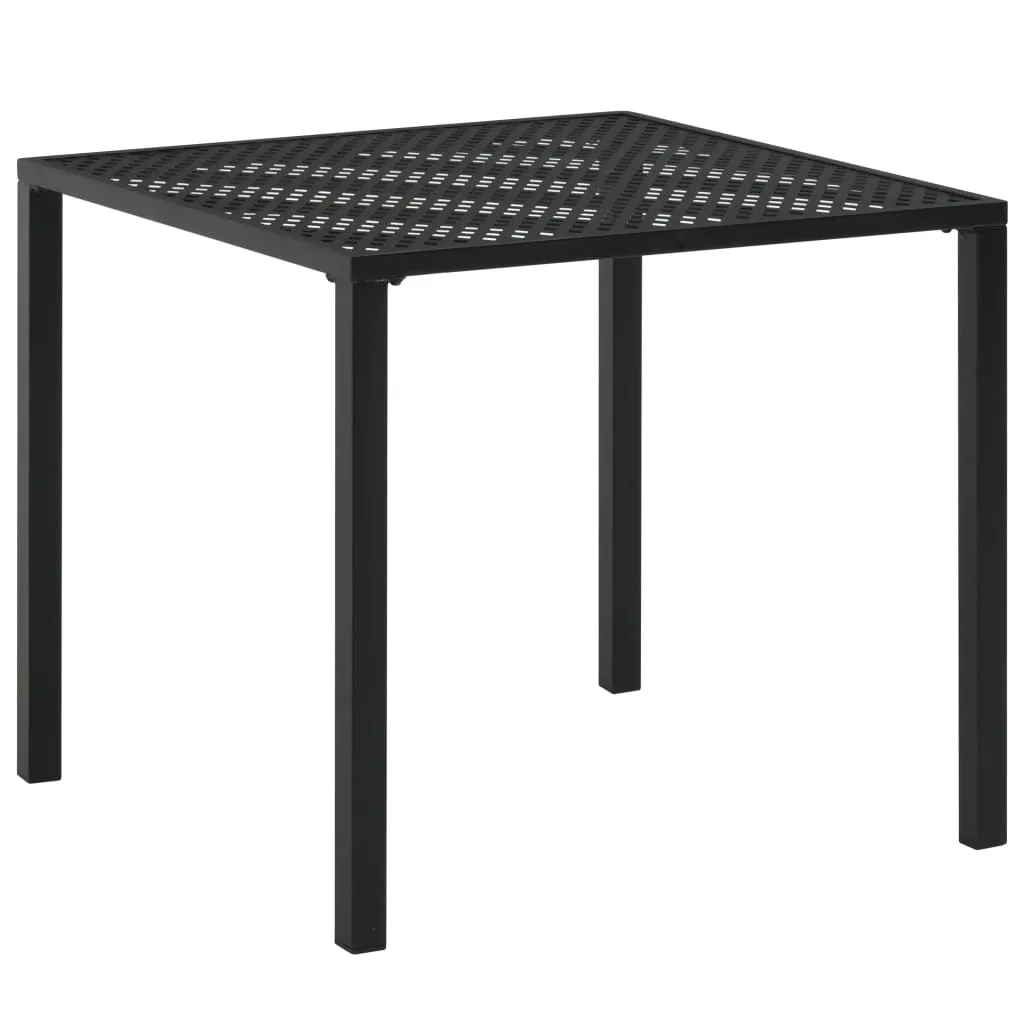 vidaXL Tavolo da Giardino Nero 80x80x72 cm in Acciaio