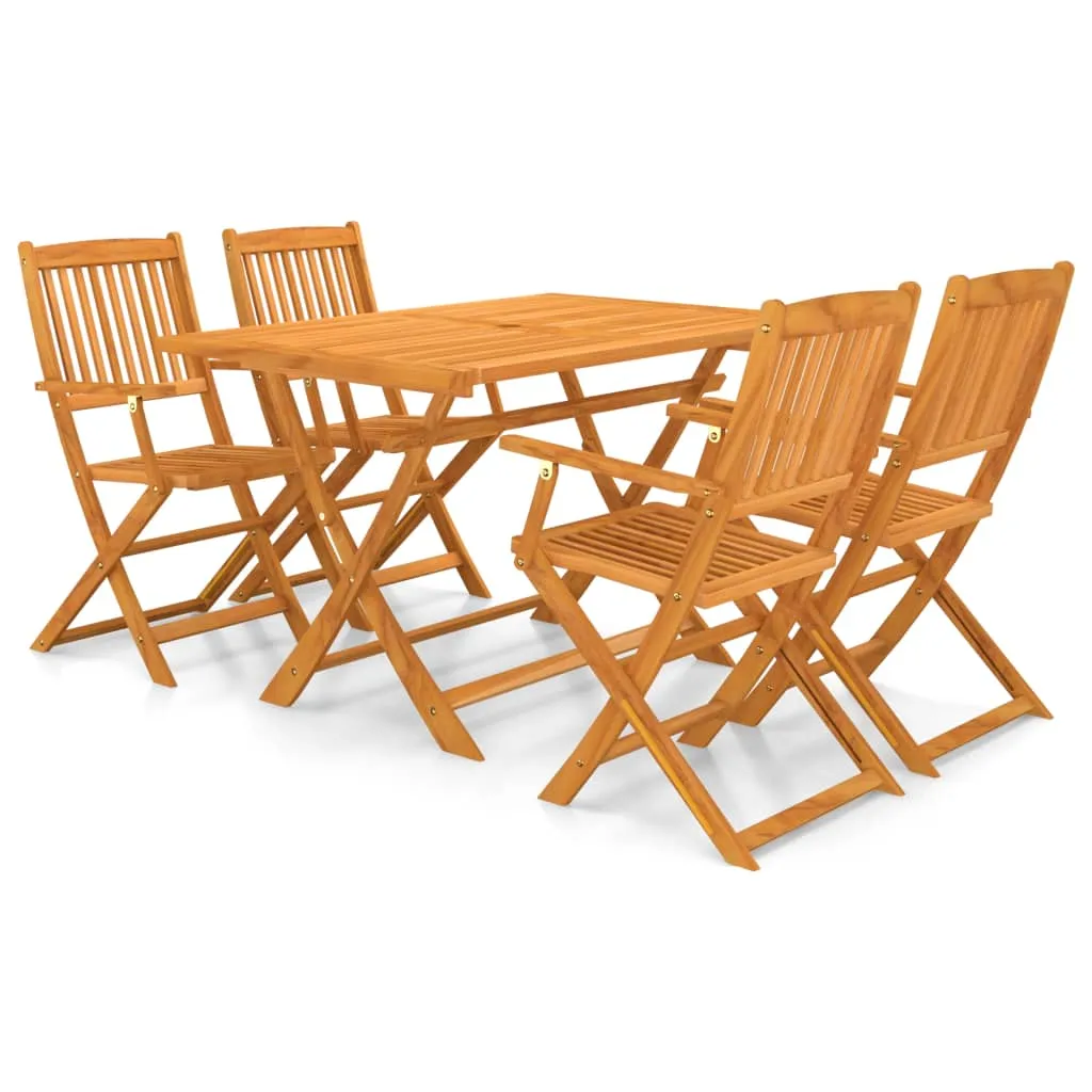 vidaXL Set da Pranzo da Giardino 5 pz in Legno Massello di Acacia