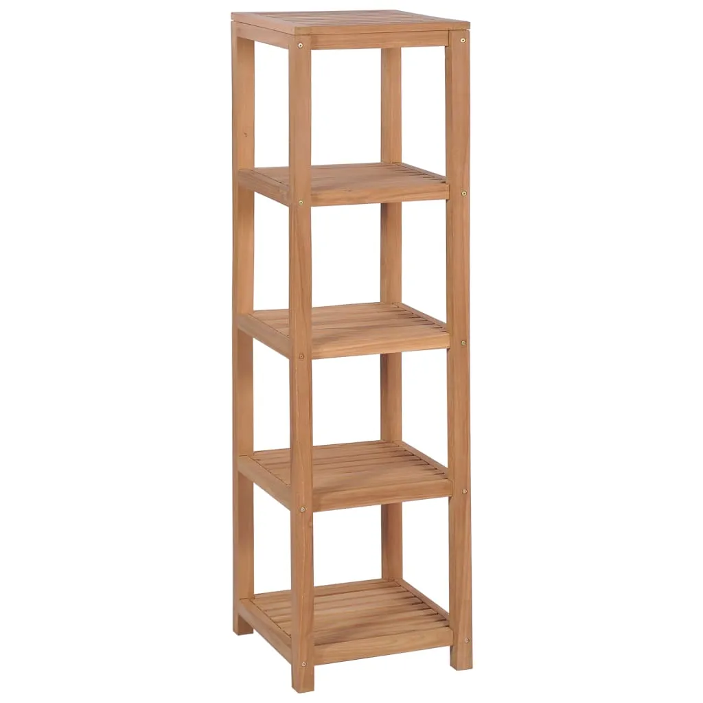 vidaXL Scaffale per Bagno a 4 Ripiani in Massello di Teak 42x42x165cm