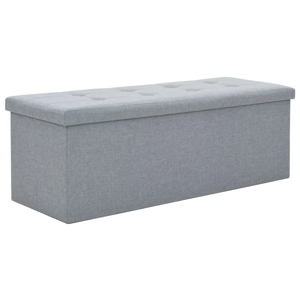 vidaXL Cassapanca Pieghevole in Simil Lino 110x38x38 cm Grigio Chiaro