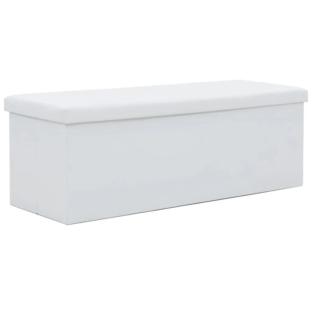 vidaXL Cassapanca Pieghevole in Similpelle 110x38x38 cm Bianco