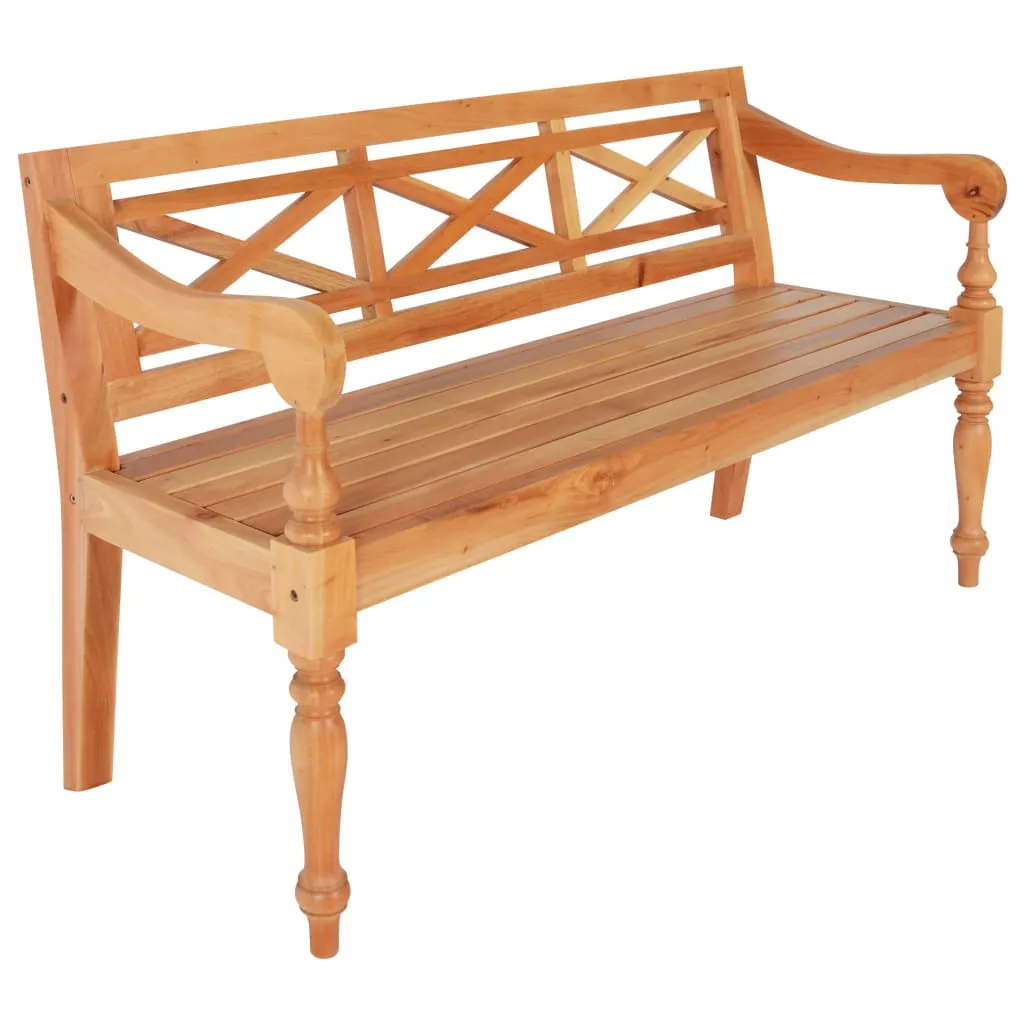 vidaXL Panchina Batavia 136 cm Legno Massello di Mogano Marrone Chiaro