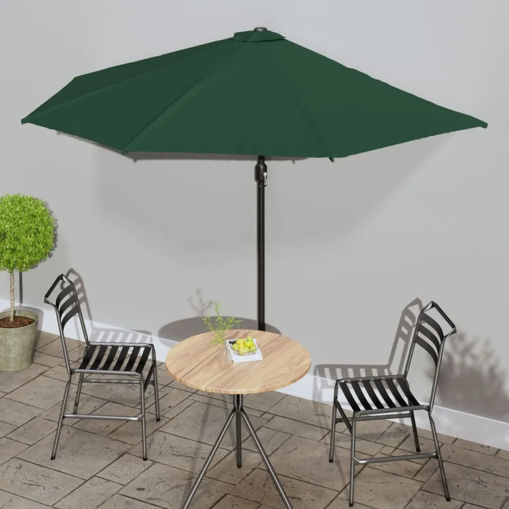 vidaXL Ombrellone da Balcone Palo in Alluminio Verde 300x155 cm a Metà