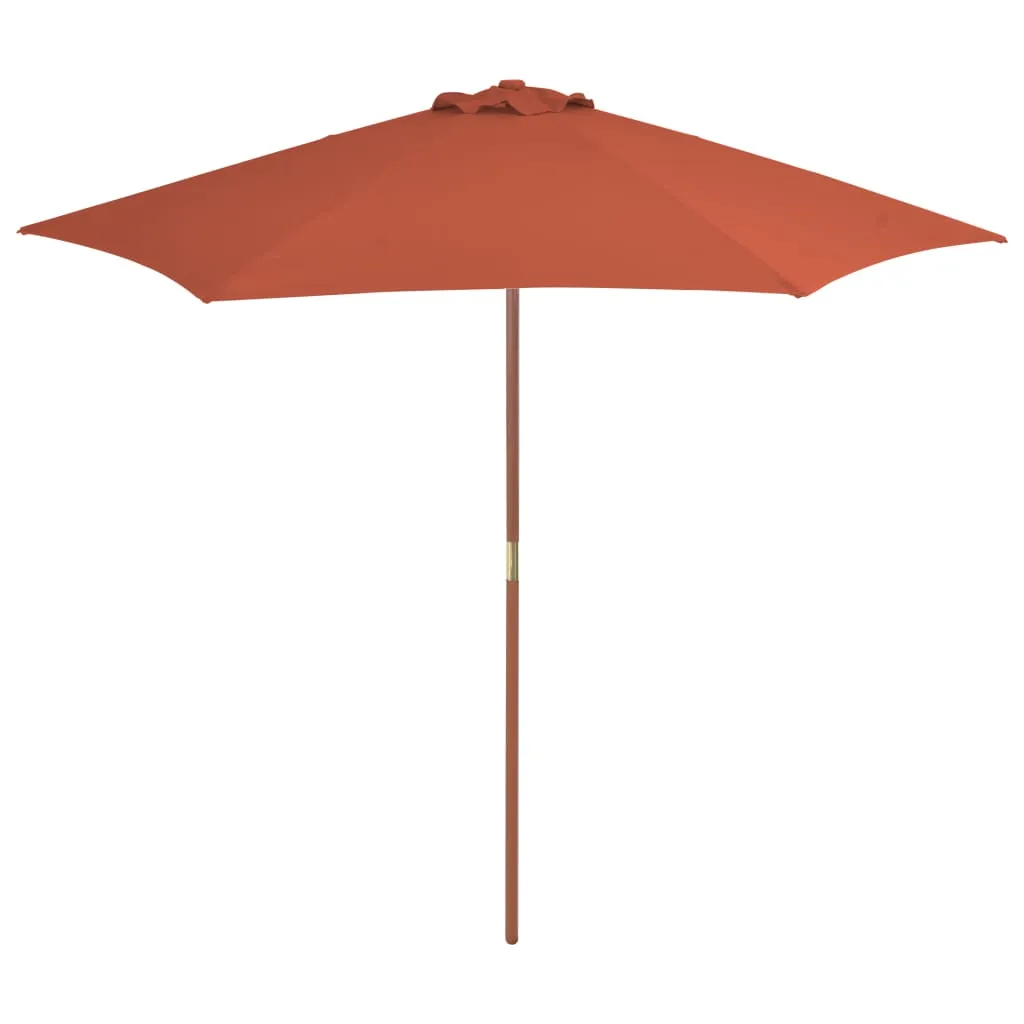 vidaXL Ombrellone da Esterni con Palo in Legno 270 cm Terracotta