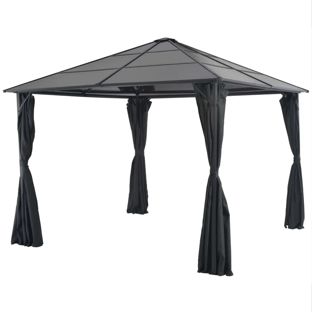 vidaXL Gazebo con Tende in Alluminio 3x3 m Nero