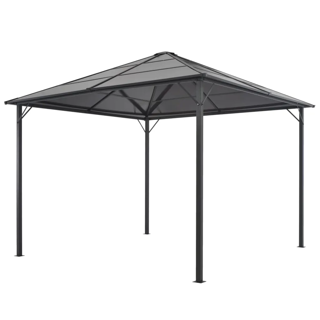 vidaXL Gazebo con Tettuccio in Alluminio 3x3 m Nero