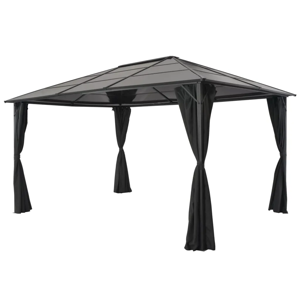 vidaXL Gazebo con Tende in Alluminio 4x3x2,6 m Nero